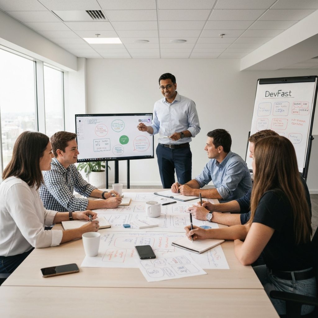 Reunión de equipo colaborativa